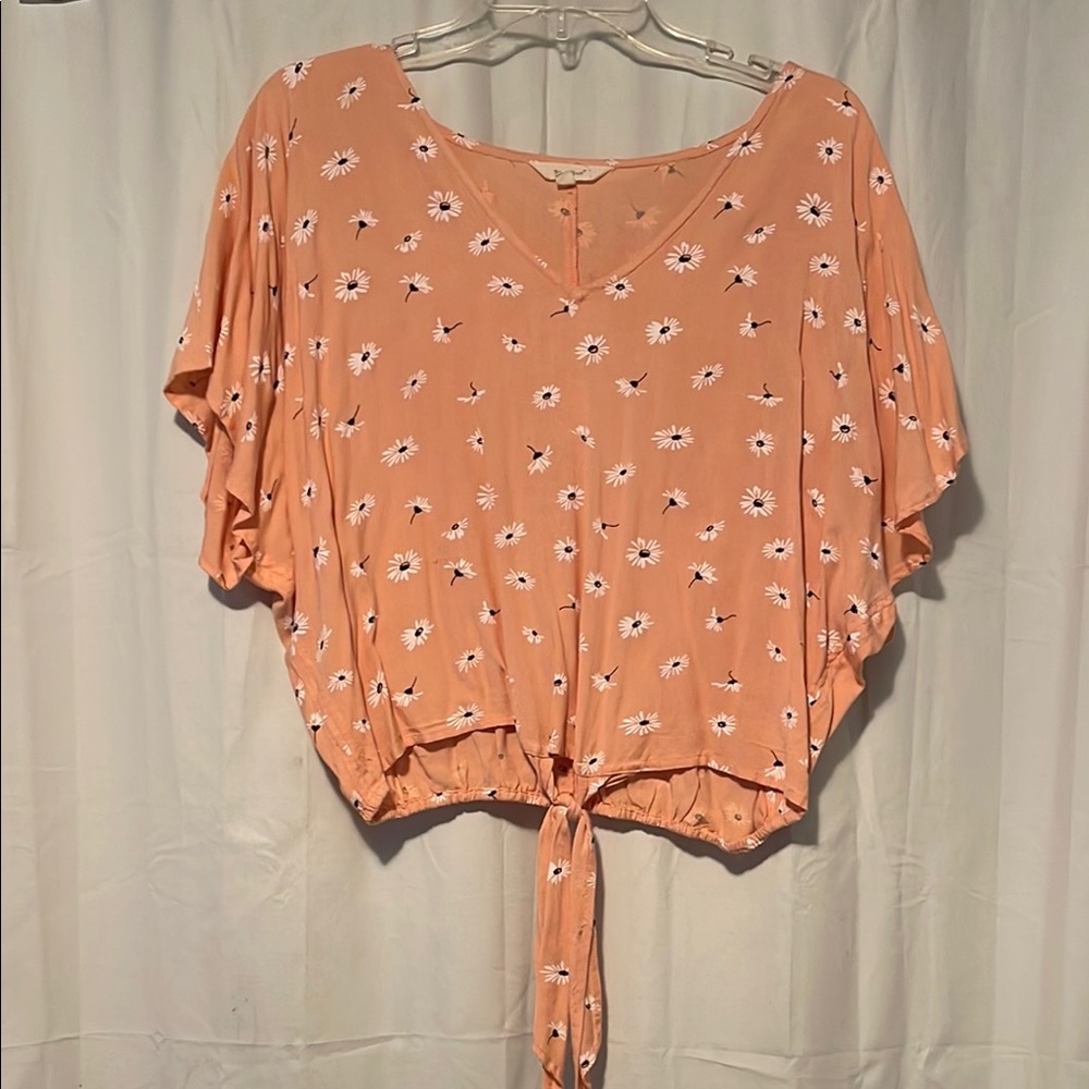 Peach Floral Women's Top